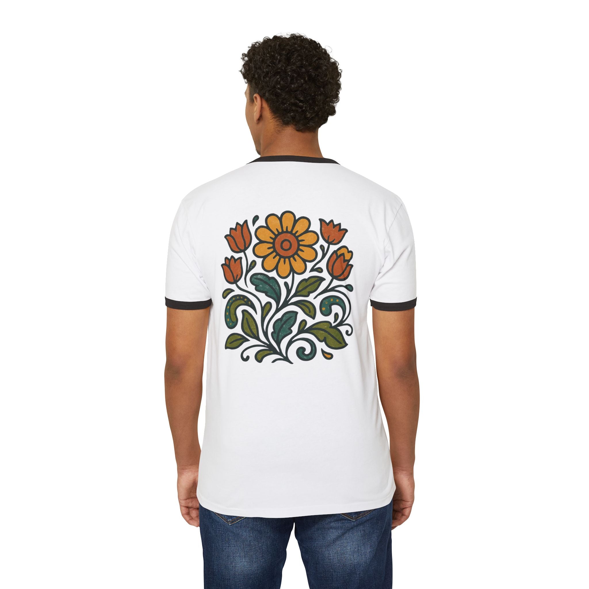 Retro Floral Ringer T-Shirt | Groovy