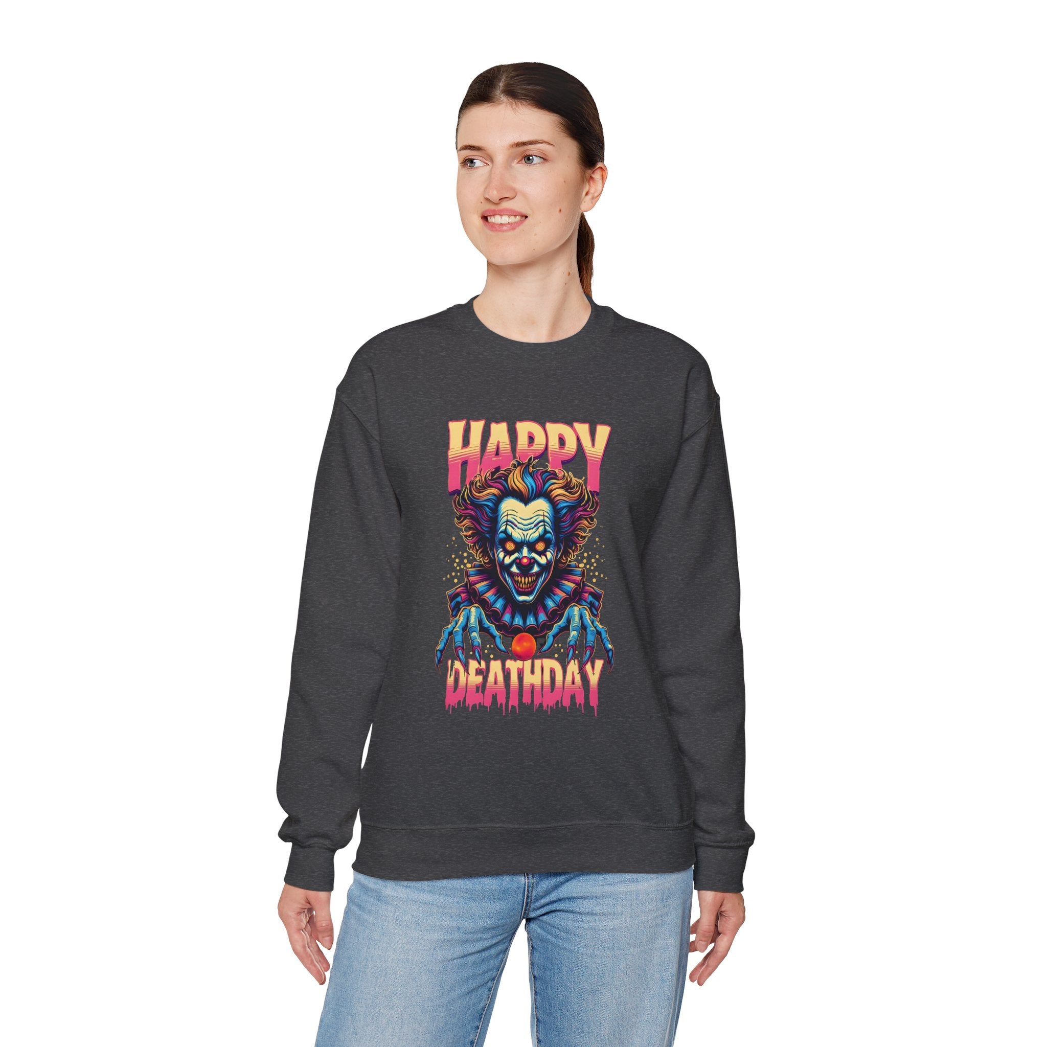 "Happy Deathday" Clown Crewneck Sweatshirt
