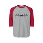 Black Cat Heartbeat 3/4th Sleeve Raglan Shirt