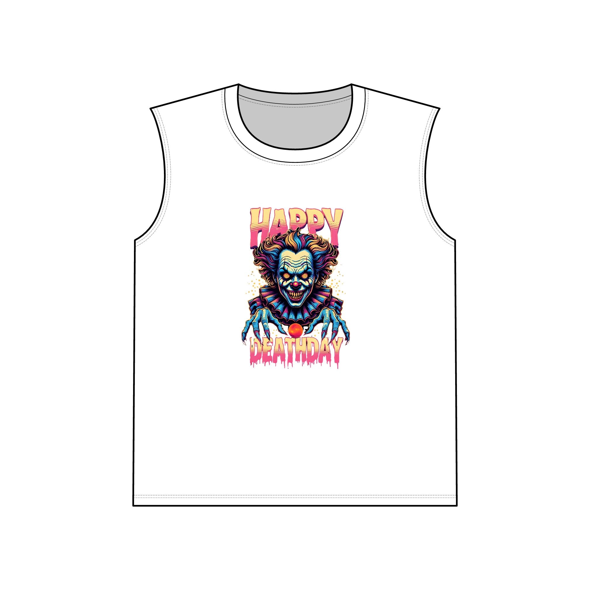 "Happy Deathday" Clown Muscle Tank