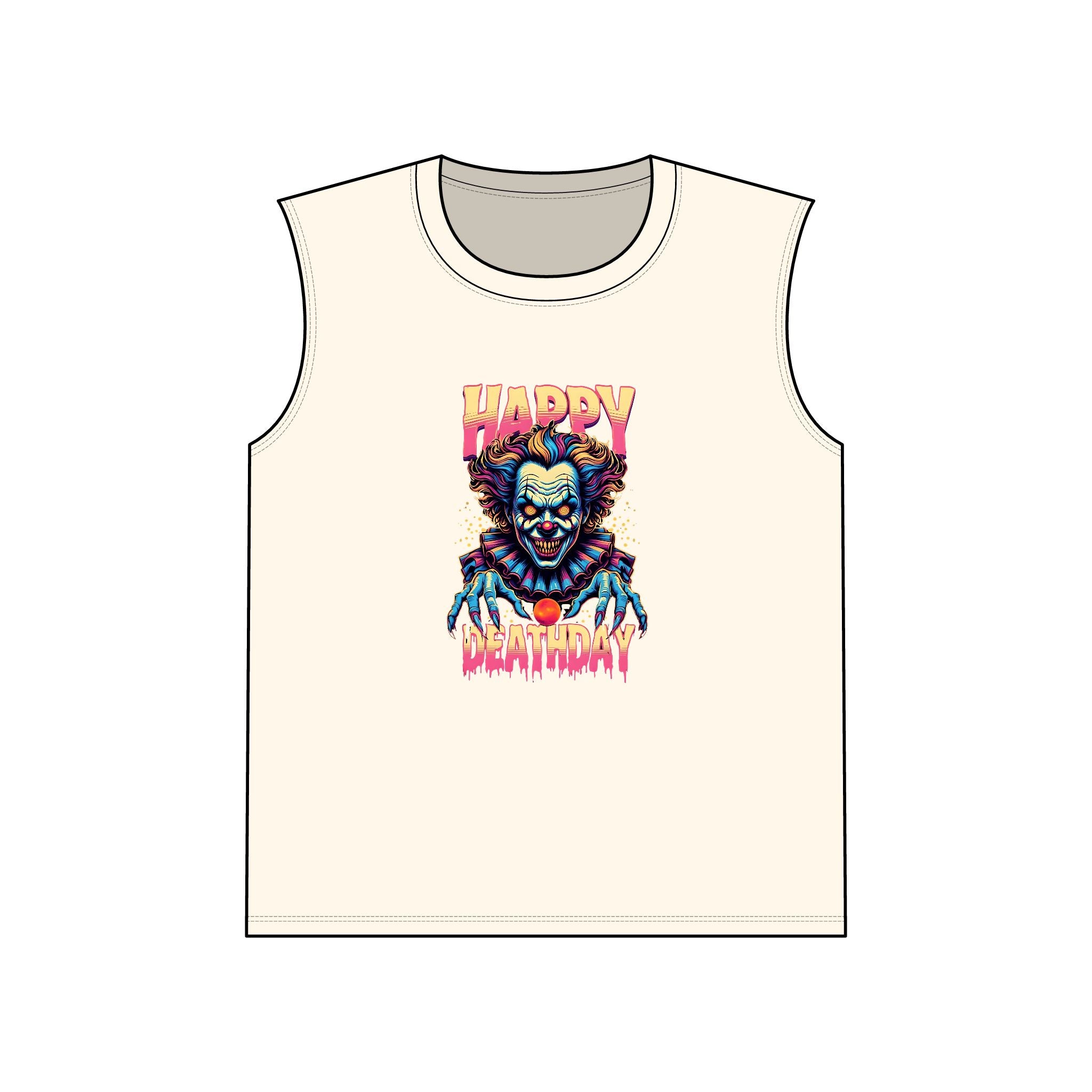 "Happy Deathday" Clown Muscle Tank
