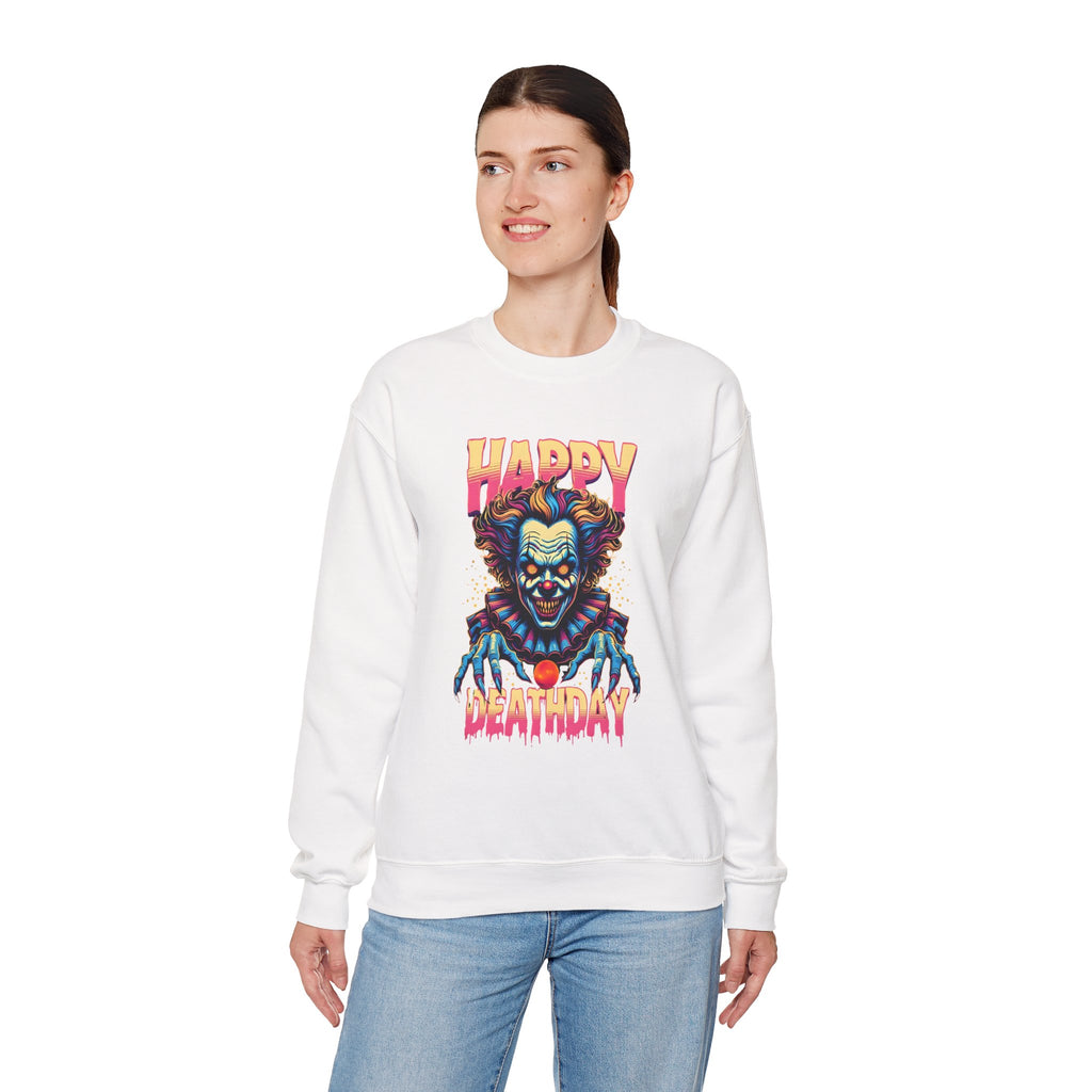 "Happy Deathday" Clown Crewneck Sweatshirt