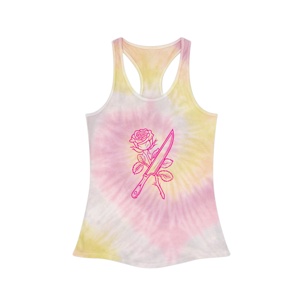 Rose & Knife Tie-Dye Racerback Tank