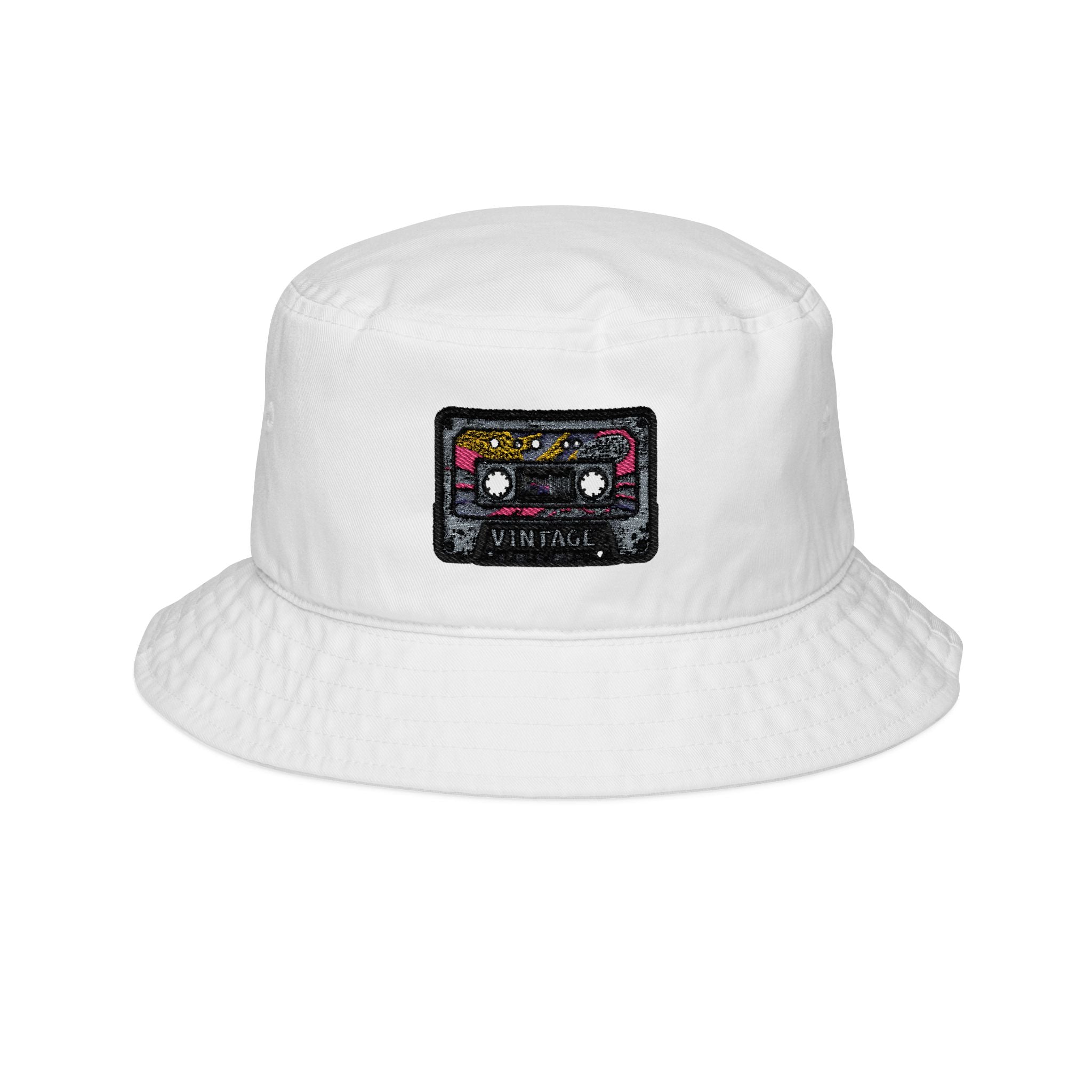 Retro Cassette Bucket Hat-Embroidered