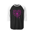 Spiderweb Heart 3/4th Sleeve Raglan Shirt