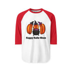 "Happy Hallo-Ween" Hotdog Witches 3/4th Sleeve Raglan Shirt