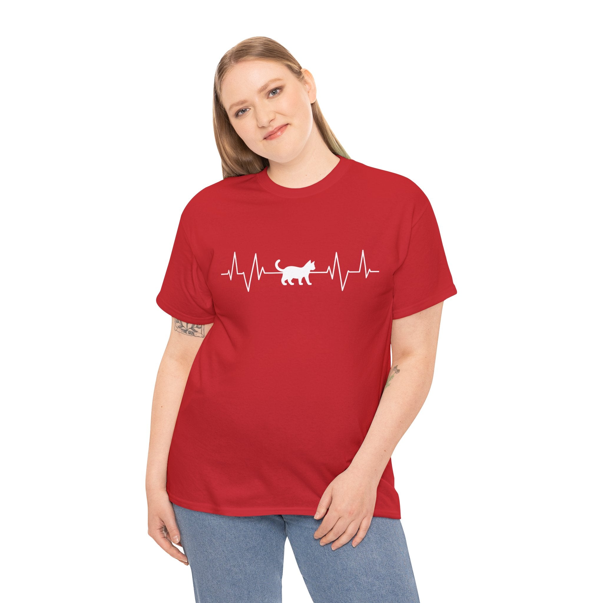 White Cat Heartbeat Tee