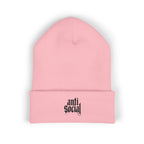 Anti Social Embroidered Cuffed Beanie