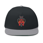 Edgy Bunny Heart Embroidered Flat Bill Cap
