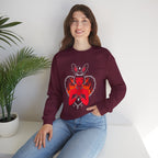 Edgy Bunny Heart Crewneck Sweatshirt