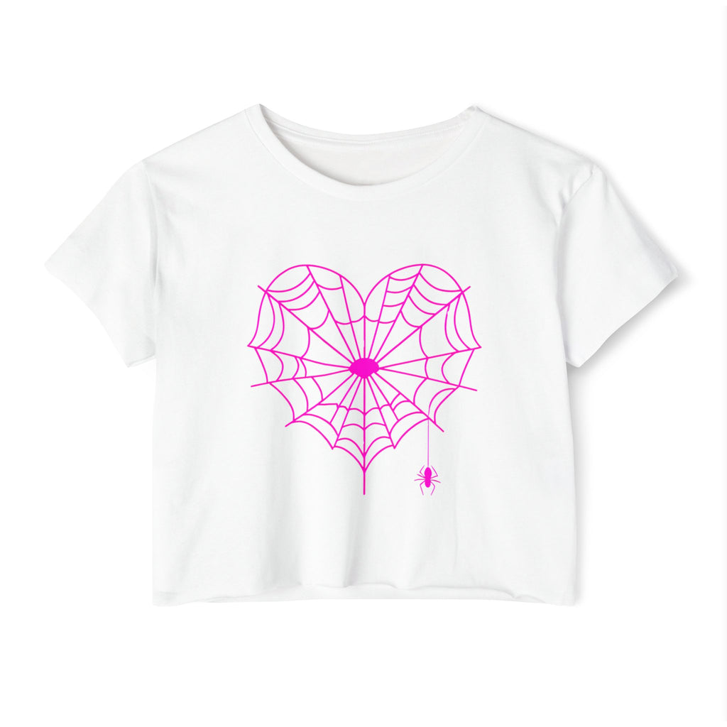 Spiderweb Heart Cropped Tee