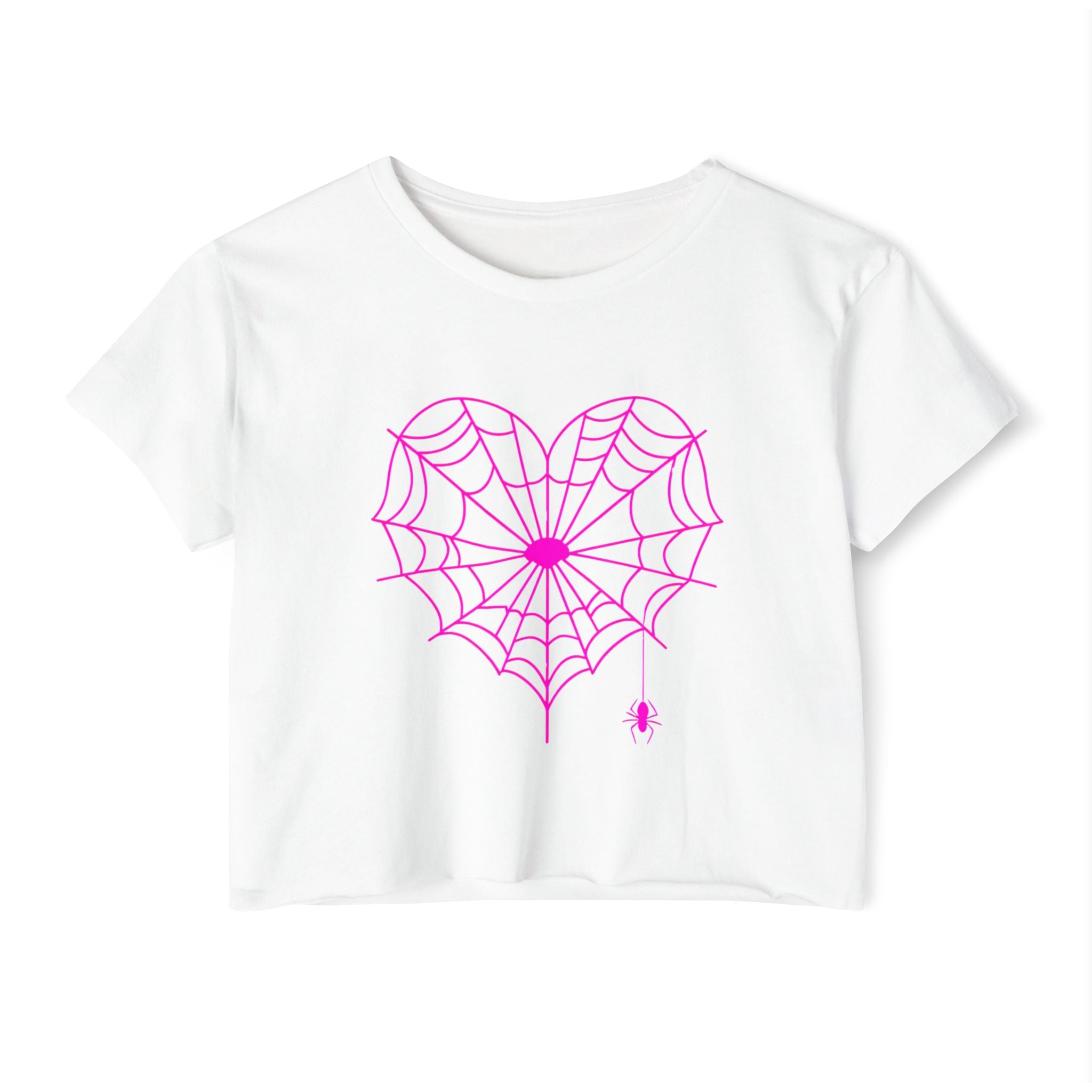 Spiderweb Heart Cropped Tee
