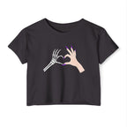 Skeleton Hand Heart Cropped Tee