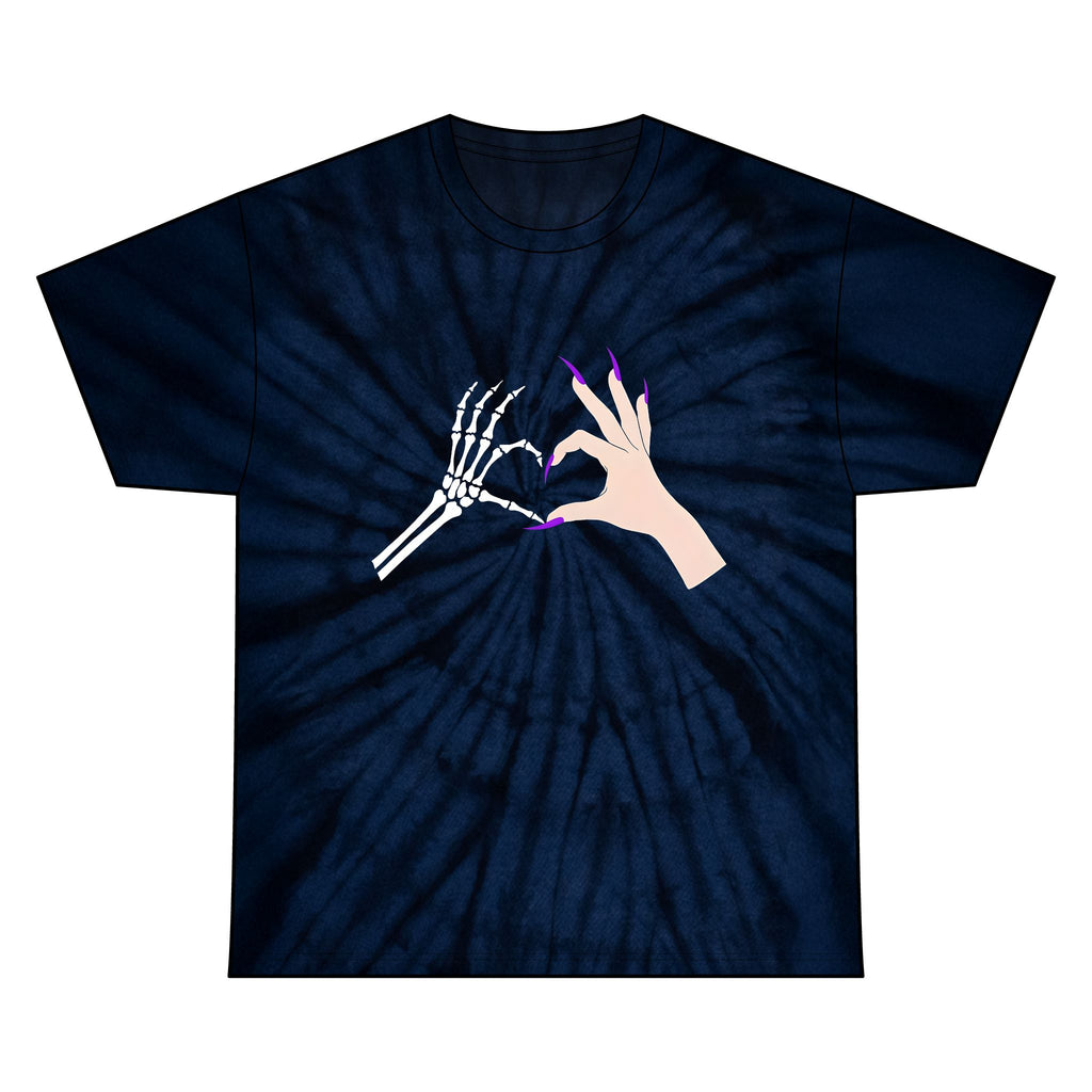 Skeleton Hand Heart Tie-Dye Tee