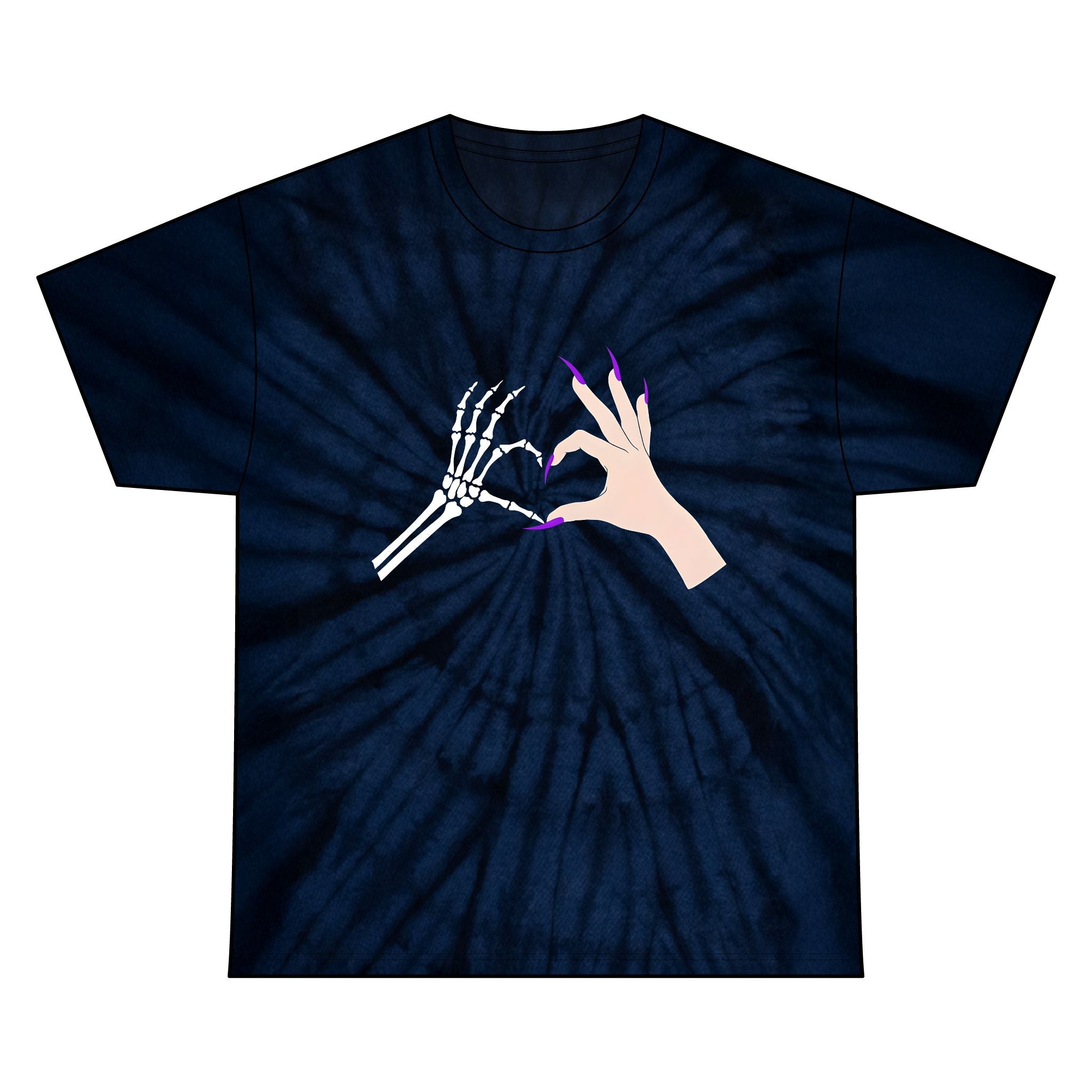 Skeleton Hand Heart Tie-Dye Tee