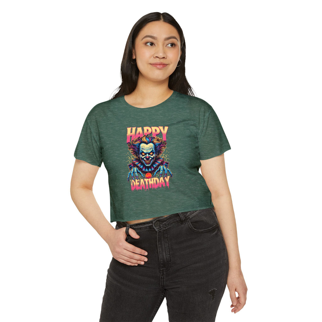 "Happy Deathday" Clown Cropped Tee