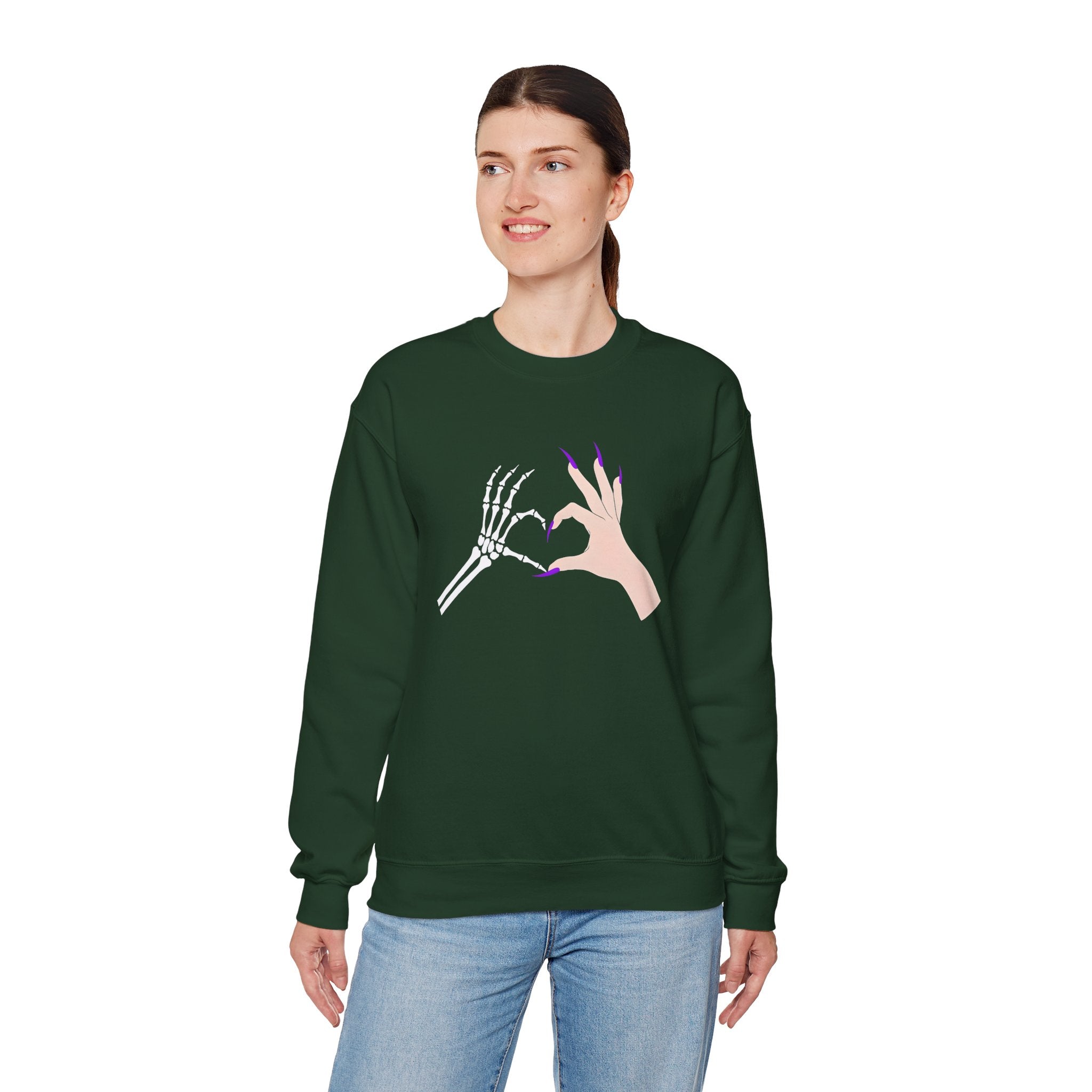 Skeleton Hand Heart Crewneck Sweatshirt