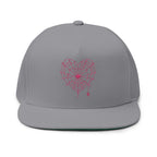 Spiderweb Heart Embroidered Flat Bill Cap