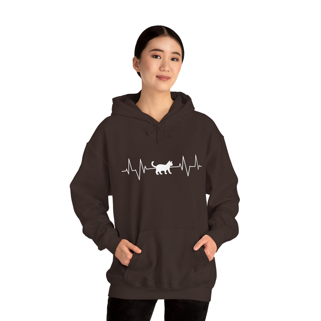 White Cat Heartbeat Hoodie