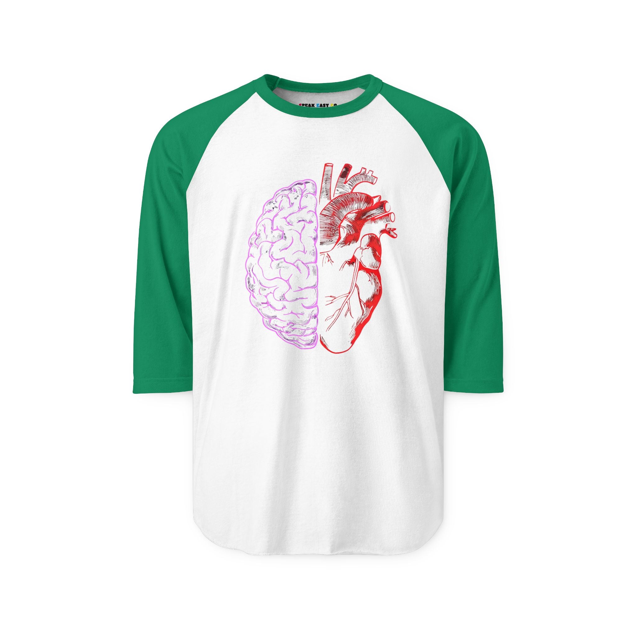Heart & Brain 3/4th Sleeve Raglan Shirt