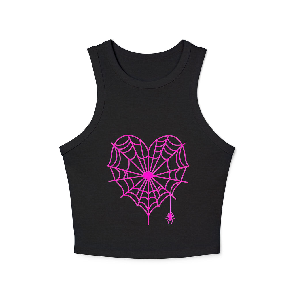Spiderweb Heart Cropped Tank