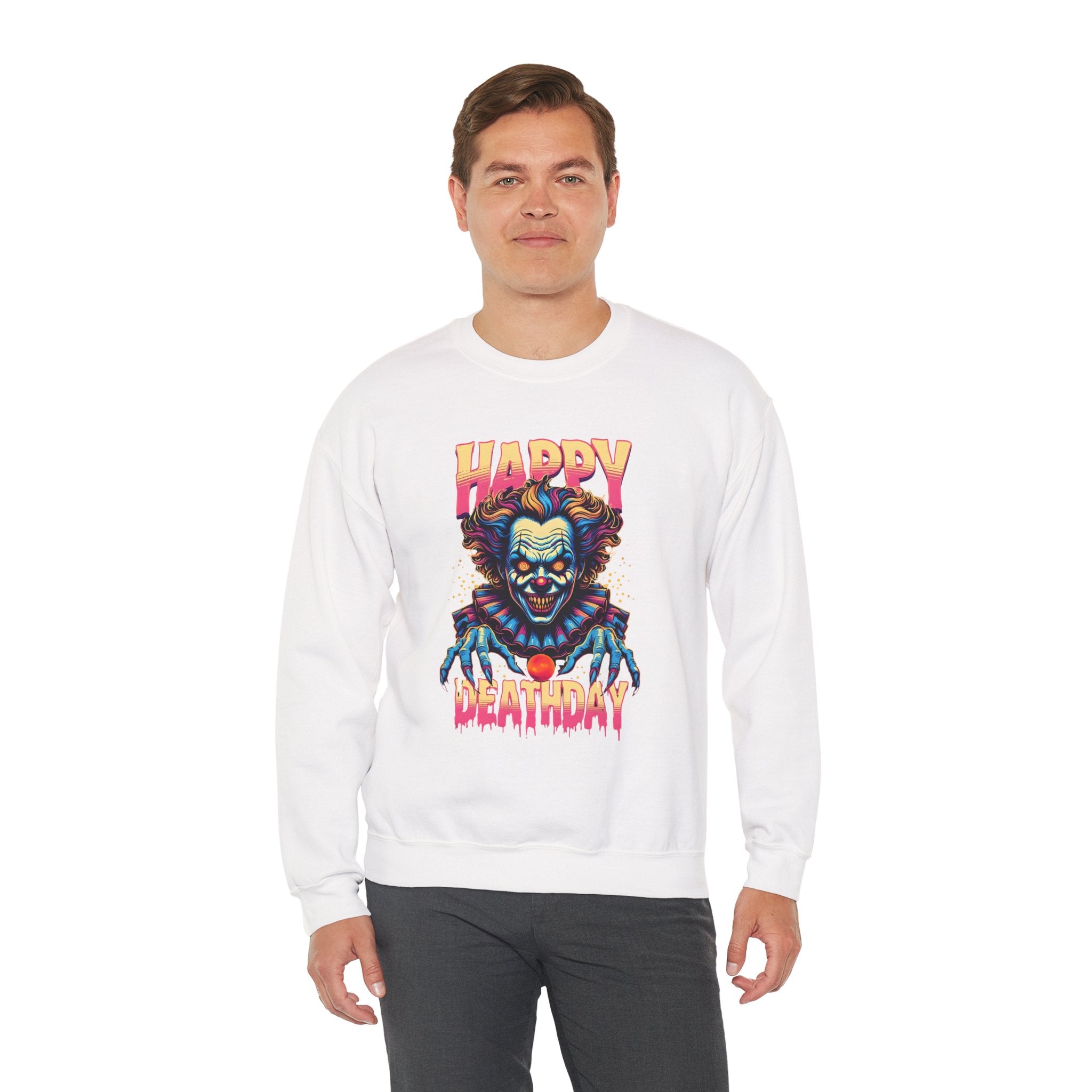 "Happy Deathday" Clown Crewneck Sweatshirt