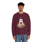 Cute Ghost Pumpkin Crewneck Sweatshirt