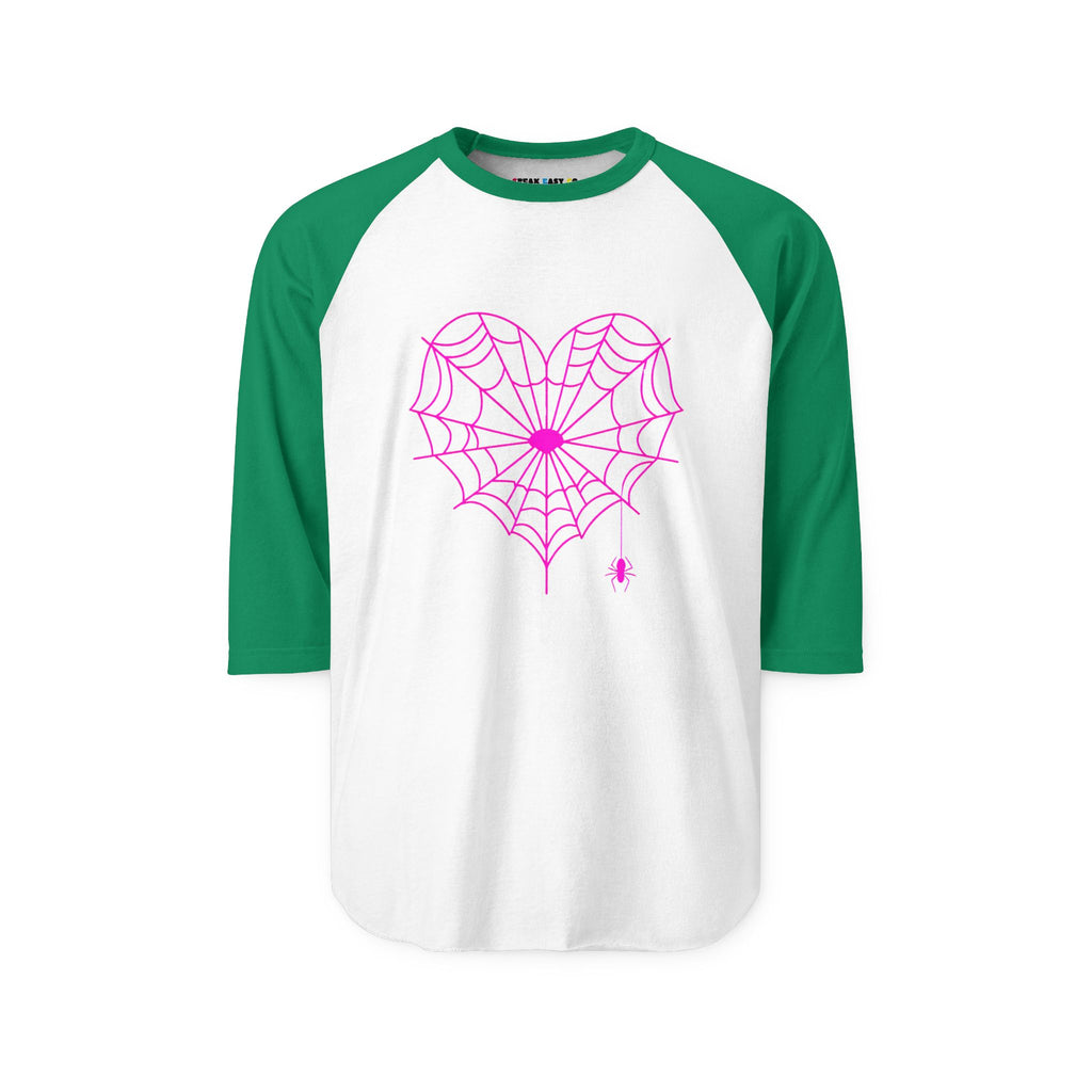 Spiderweb Heart 3/4th Sleeve Raglan Shirt