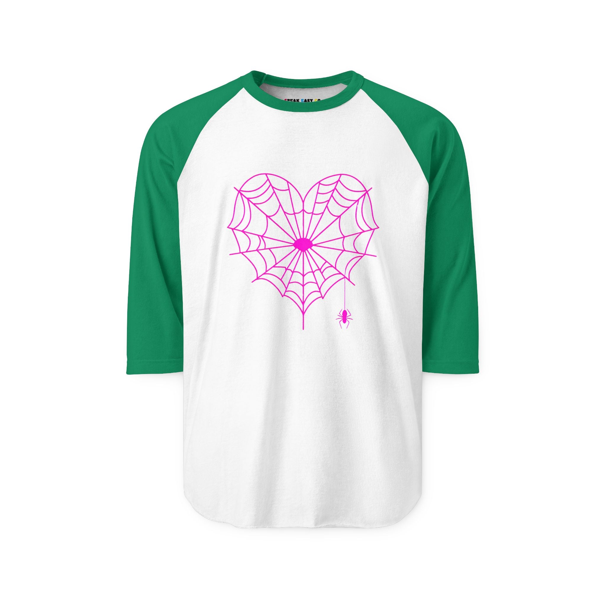 Spiderweb Heart 3/4th Sleeve Raglan Shirt
