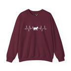 White Cat Heartbeat Crewneck Sweatshirt