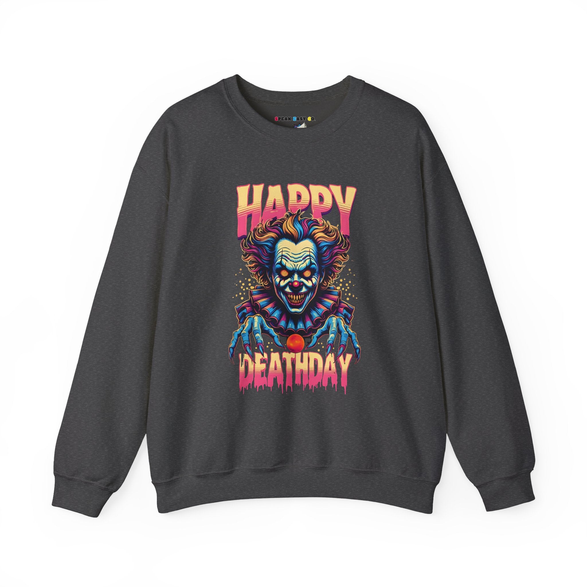 "Happy Deathday" Clown Crewneck Sweatshirt
