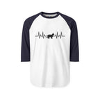 Black Cat Heartbeat 3/4th Sleeve Raglan Shirt