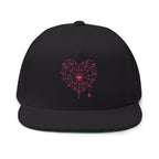 Spiderweb Heart Embroidered Flat Bill Cap