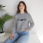 Black Cat Heartbeat Crewneck Sweatshirt