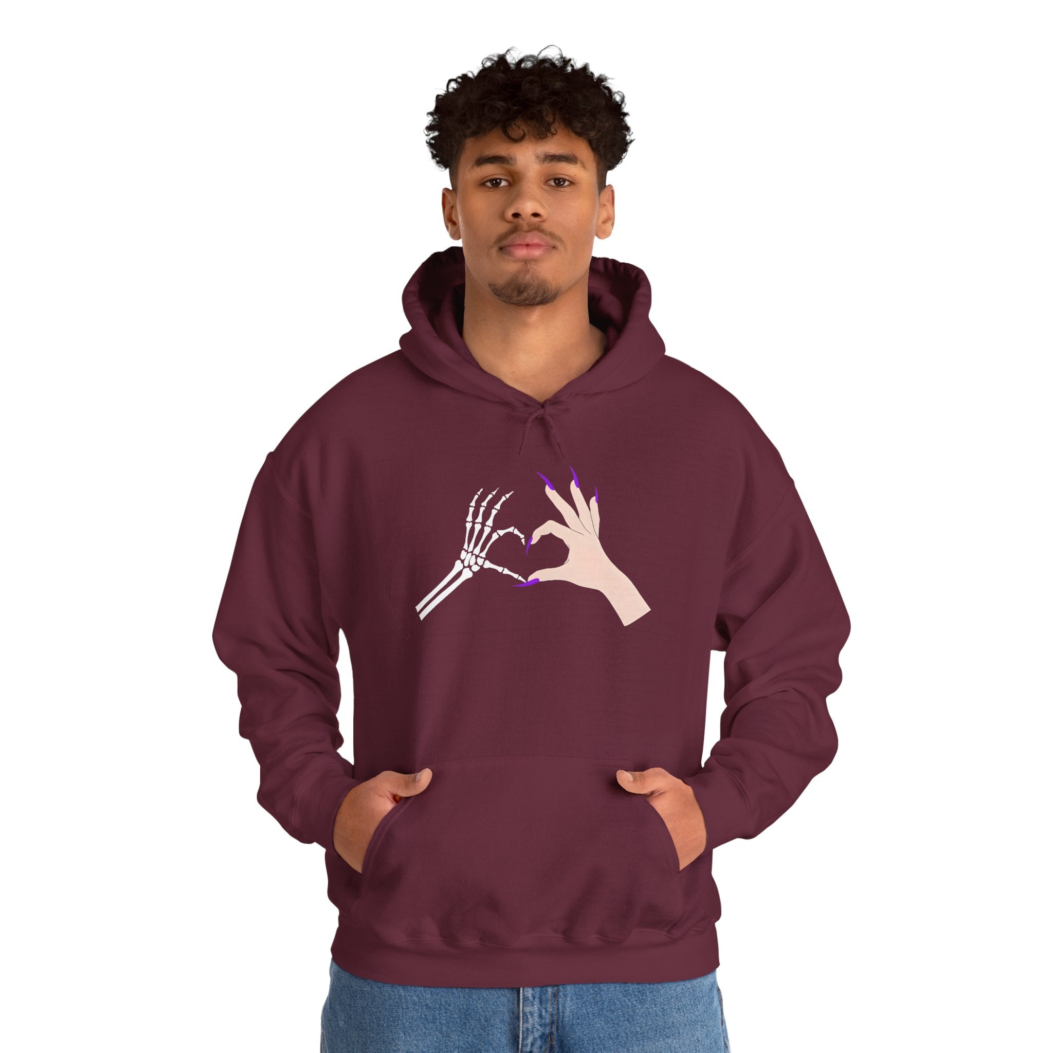 Skeleton Hand Heart Hoodie