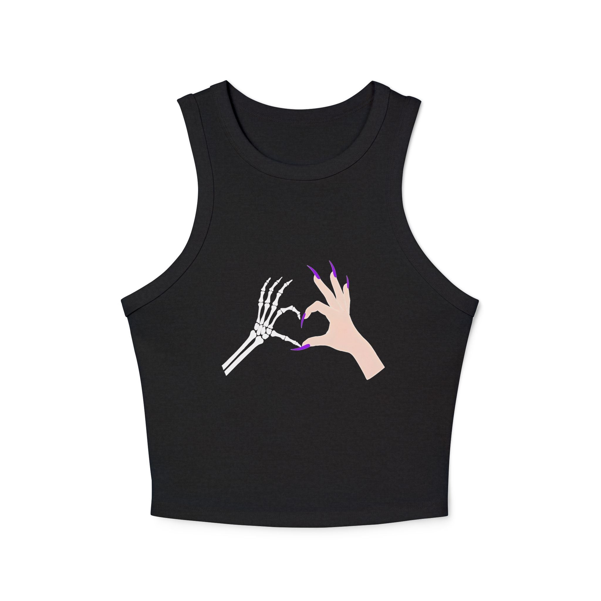 Skeleton Hand Heart Cropped Tank
