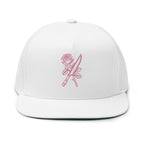 Rose & Knife Embroidered Flat Bill Cap