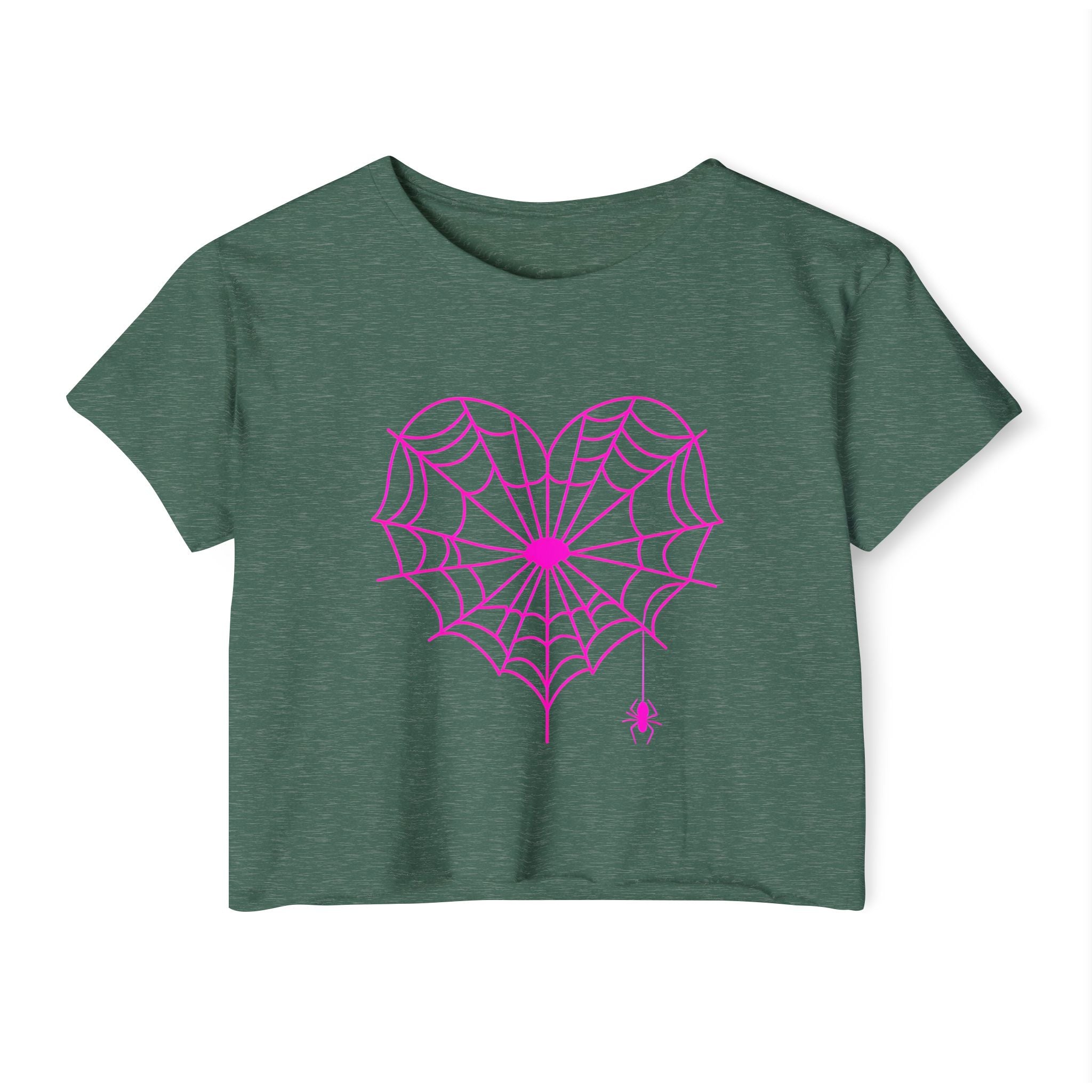 Spiderweb Heart Cropped Tee