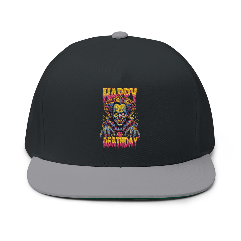 "Happy Deathday" Clown Embroidered Flat Bill Cap
