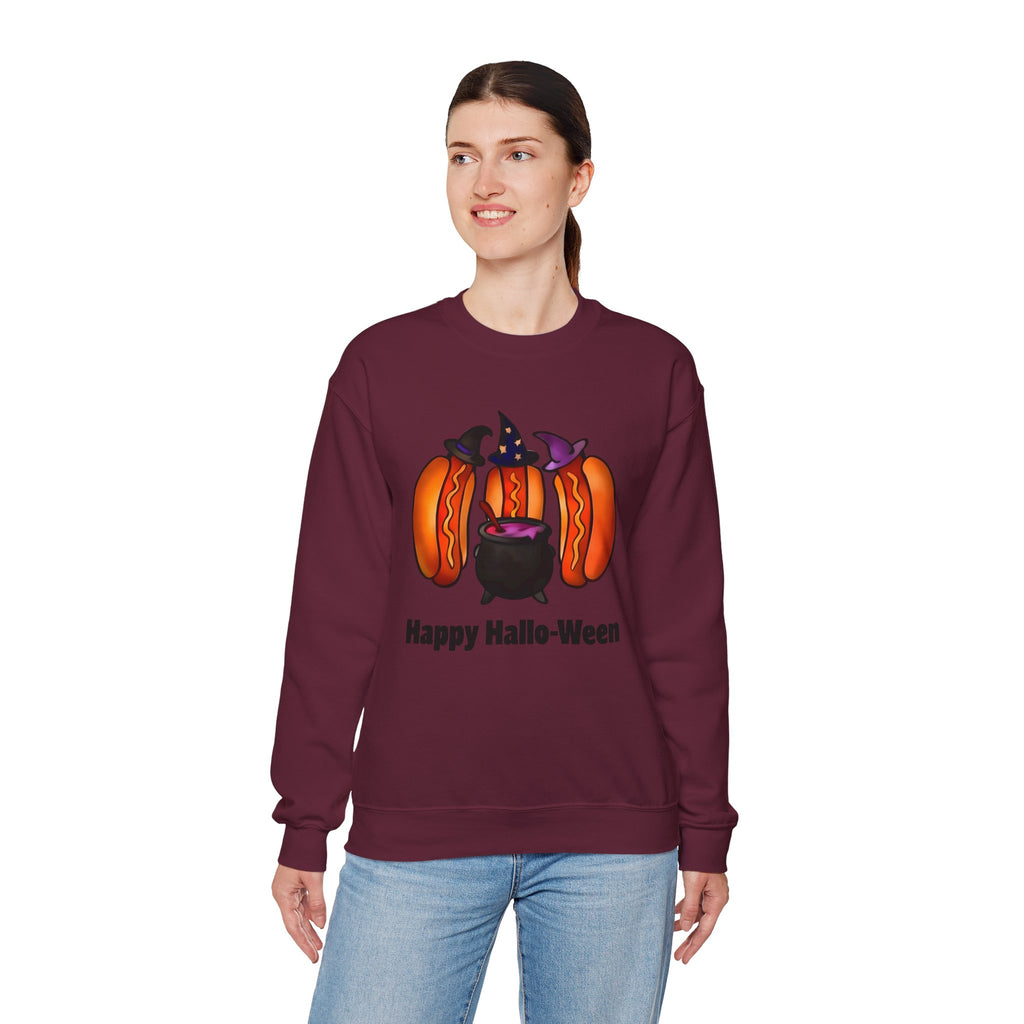 "Happy Hallo-Ween" Hotdog Witches Crewneck Sweatshirt