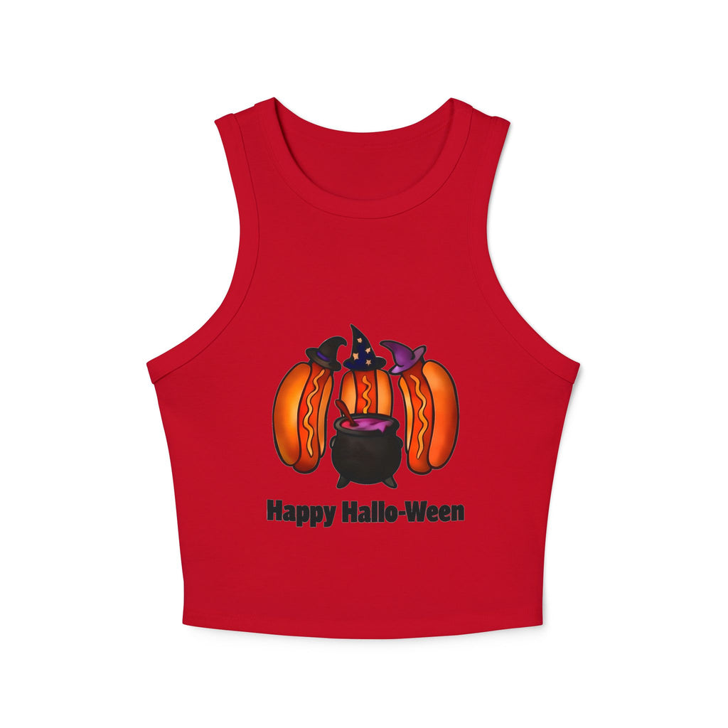 "Happy Hallo-Ween" Hotdog Witches Cropped Tank Top