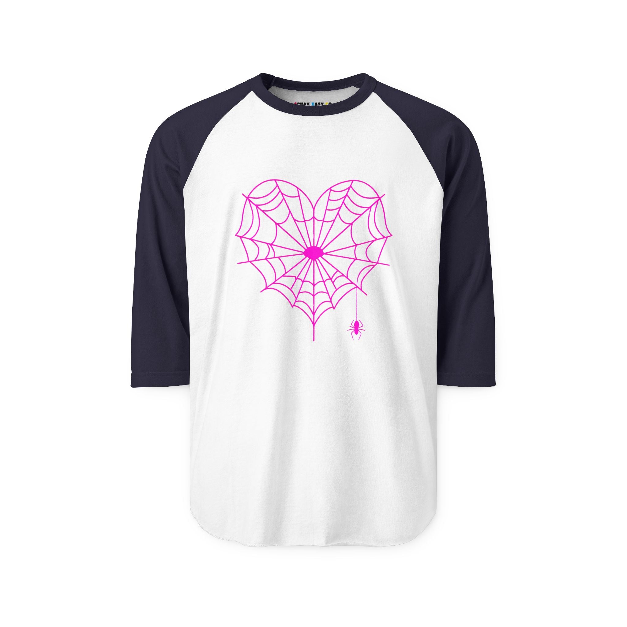 Spiderweb Heart 3/4th Sleeve Raglan Shirt