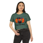 "Happy Hallo-Ween" Hotdog Witches Cropped Tee