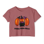 "Happy Hallo-Ween" Hotdog Witches Cropped Tee