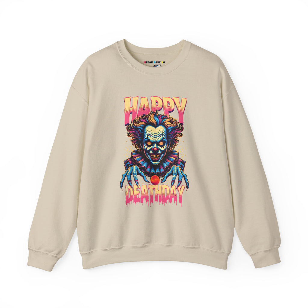 "Happy Deathday" Clown Crewneck Sweatshirt