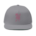 Rose & Knife Embroidered Flat Bill Cap
