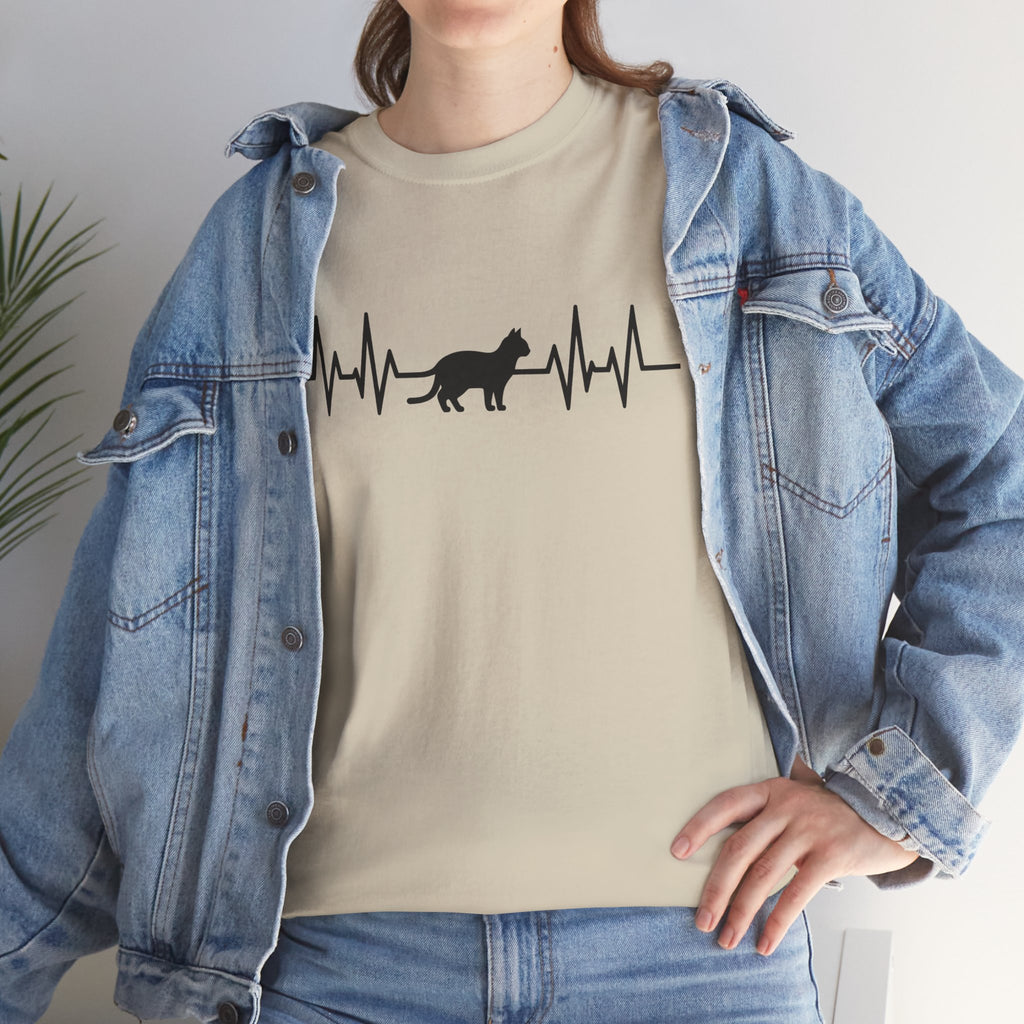 Black Cat Heartbeat Tee