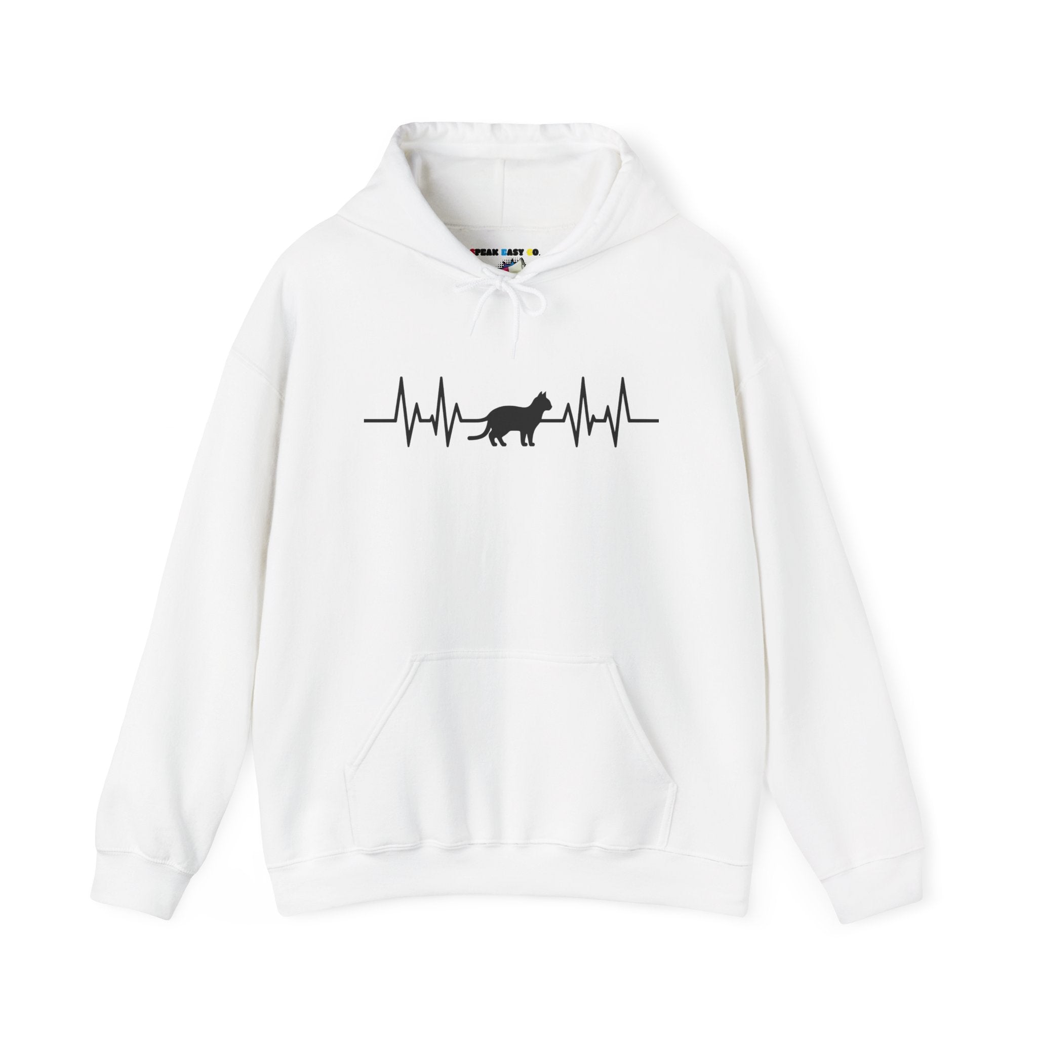 Black Cat Heartbeat Hoodie