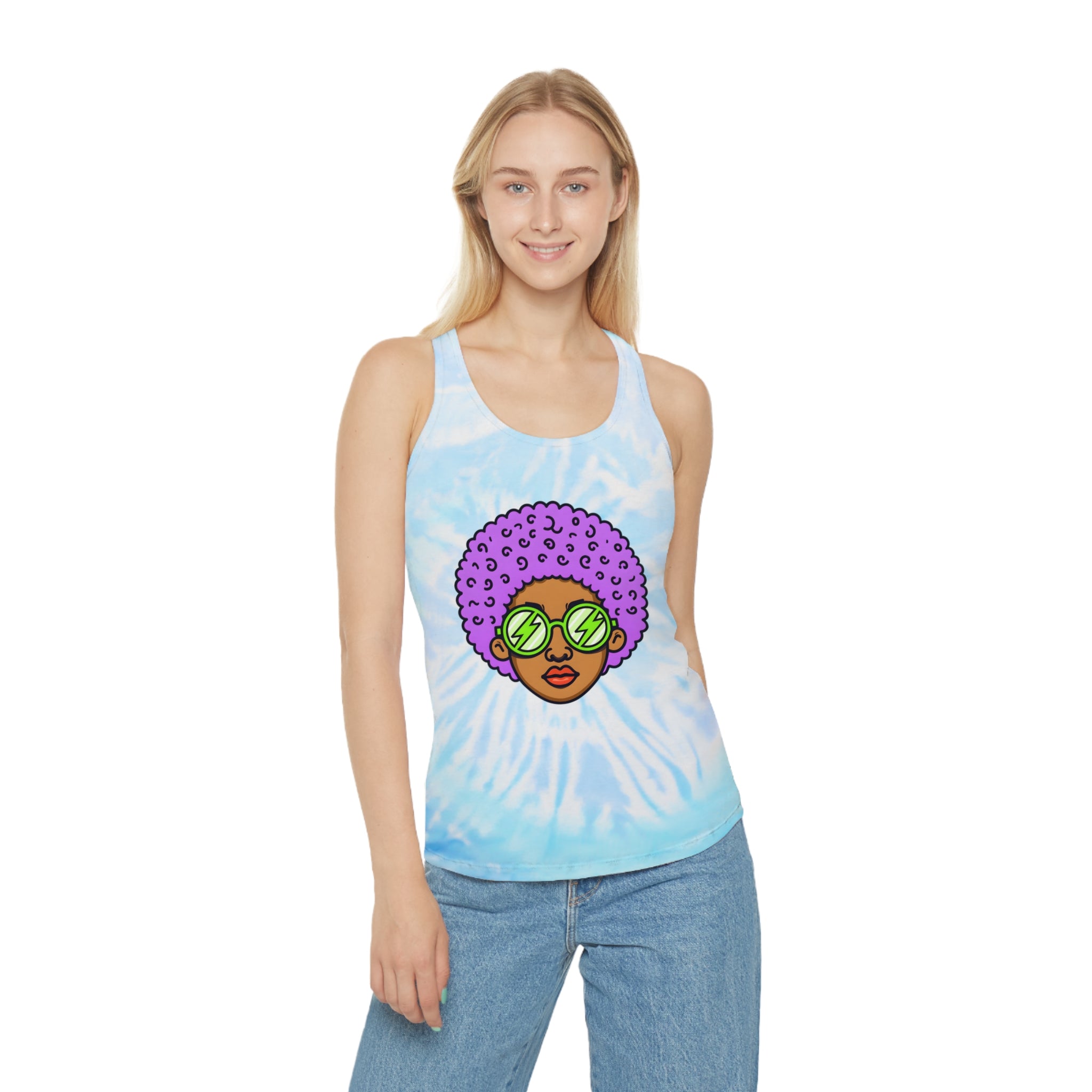Afro Tie-Dye Racerback Tank