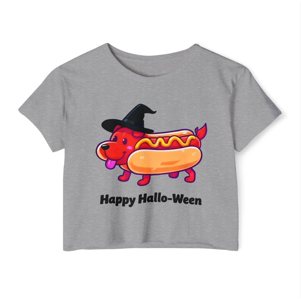 "Happy Hallo-Ween" Hotdog Costume Cropped Tee
